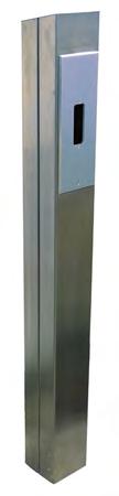 Stainless Steel Post w/ Tamper Switch & Stainless Steel U Base Mount for Insert Readers Mounting Plate w/ & w/o