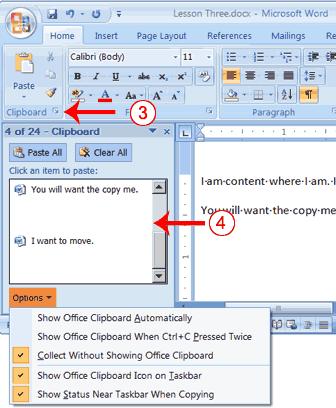 Pressed Twice Collect Without Showing Office Clipboard Show Office Clipboard Icon on Taskbar Show Status Near Taskbar When Copying twice. Copies to the Clipboard without displaying the Clipboard pane.