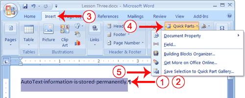 Create AutoText Cut and Copy both store information on the Clipboard. Information you store on the Clipboard is eventually lost. If you want to store information permanently for reuse, use AutoText.