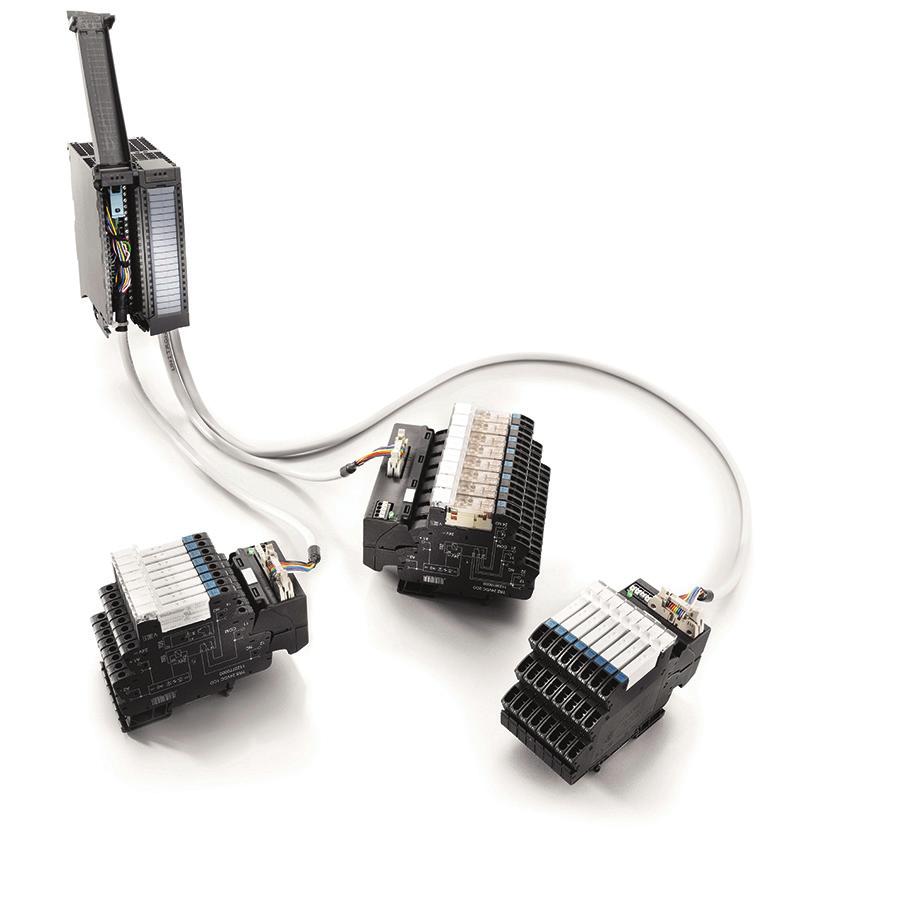 Connection to a variety of controllers The standardized ribbon cable plug-in connections enable connection of all