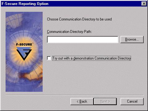 If it is found, the path is displayed in the Communication Directory Path: text field.