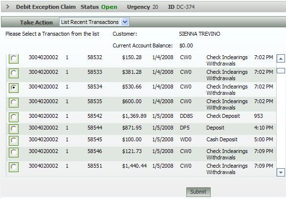 A list of transactions for the account displays. 9.