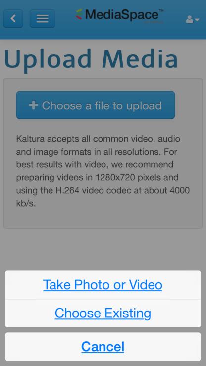 Choose a file > Upload Media