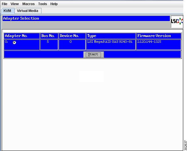 Configuring RAID Using the MegaRAID Controller Managing Storage Using RAID The KVM Console opens in a separate window.