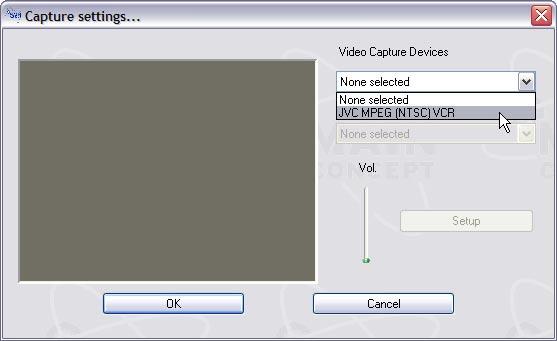 Make sure that the capture format is MainConcept MPEG Pro, then click the Settings... button.