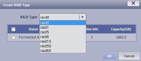 need. Currently the platform supports setup of multiple Raid methods, and user can customize this. See Figure 2-.