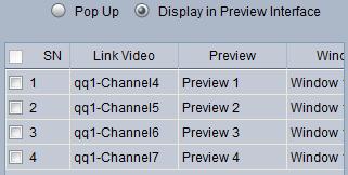 Figure 8-14 f) (Optional) In Preview dropdown list, you can select 4 split, and in Window dropdown list, select
