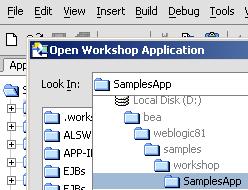 /bea/weblogic81/samples/ workshop/sampleapp