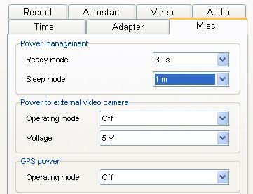 Power management Ready mode drop down arrow provides 5 choices. Immediately Refers to a power mode where the unit is connected to an external power supply.