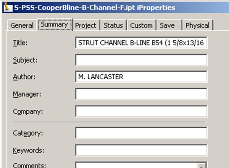 Modeling the Part Access the fx parameters (Parameters/Manage ribbon panel) and export the parameter Length value.