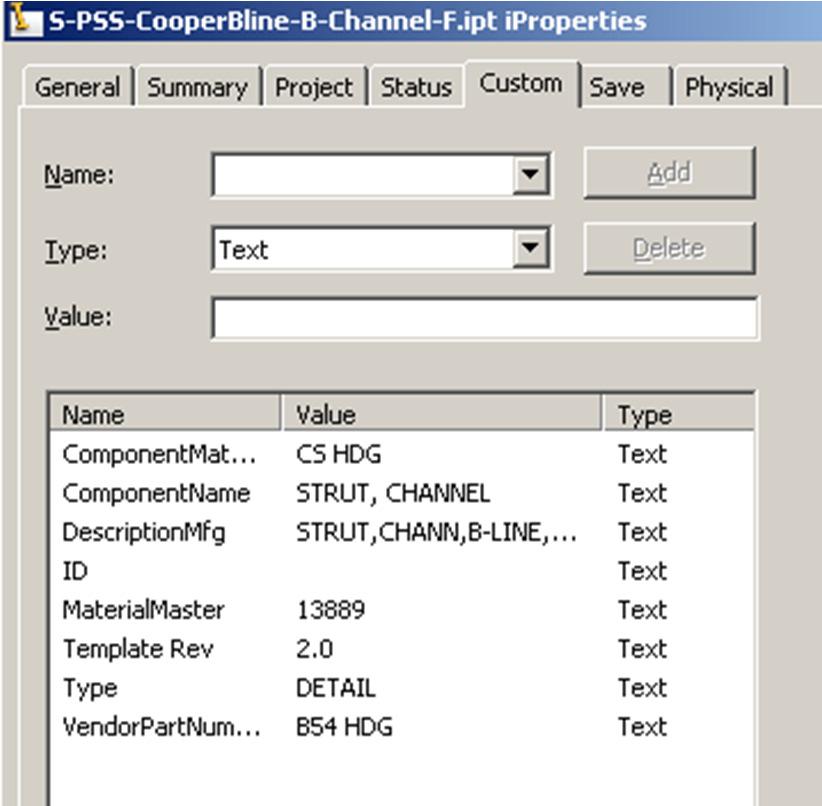 Confirm Author name On the Custom tab Define ComponentName, DescriptionMfg, MaterialMaster, and VendorPartNumber per the Part Modeling document.