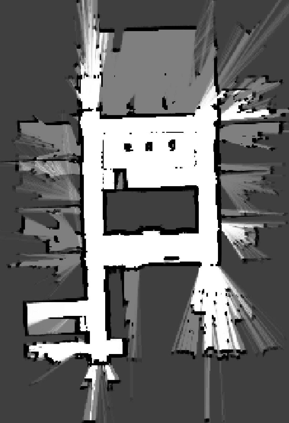 84 CHAPTER 4: MULTI-ROBOT SLAM Figure 4.5: Overlay of the four floor maps of building 106 after alignment. each floor, the result can be seen in Figure 4.4. By visual inspection of the overlay of all four maps given in Figure 4.