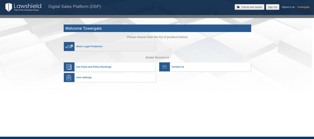 Opening DSP and Signing In To open DSP, open your internet browser and go to www.lawshield.co.uk.