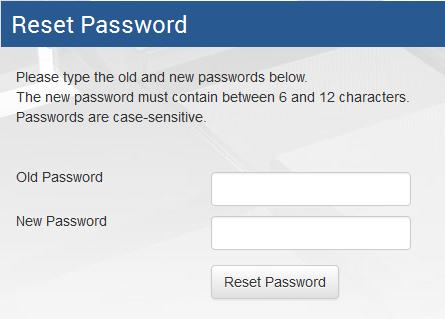 Enter your old password again, then your new password and click the Reset Password button.