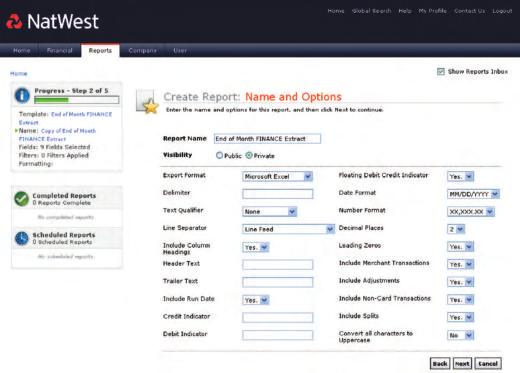 Creating an export file To create a report Step 1 Select Reports > Create Report. The Create Report: Choose Report screen displays. To create a report based on an existing one, click the report name.
