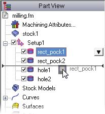 b Click Stop when simulation is complete. 6 Change the automatic ordering to match the order of the features in the Part View panel. a Click the Ordering Options button.