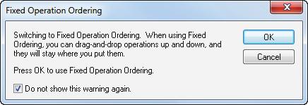 Manual ordering options The automatic ordering of operations determined the order by a set of rules. You can also specify an exact ordering of operations manually.