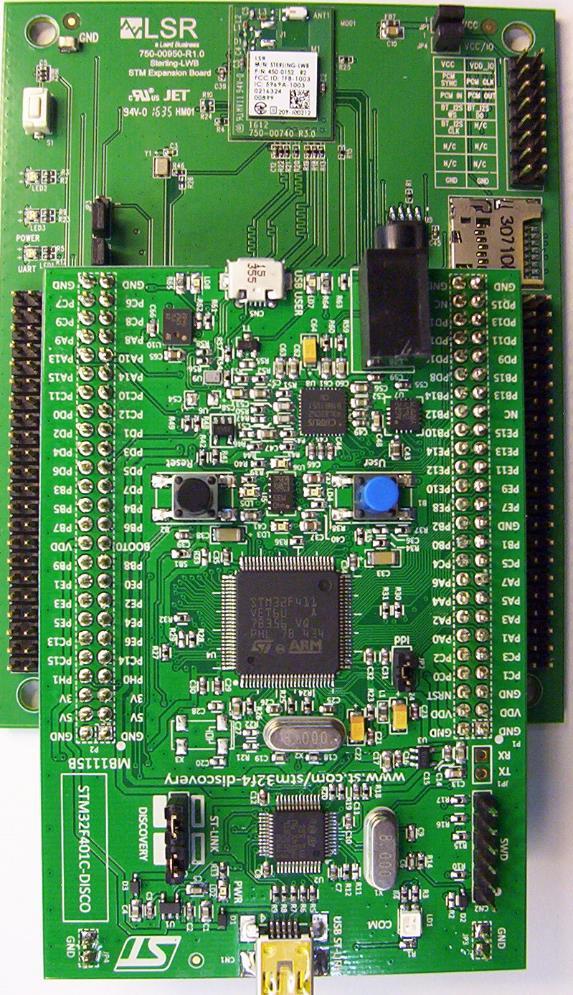 3. Software Development with the Sterling-LWB STM Expansion Board 3.1 Required Equipment To be used directly with the WICED SDK, the Sterling-LWB expansion board requires an STM32F411 Discovery Board.