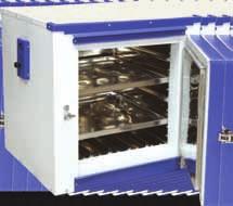 48 Oven UNIVERSAL OVEN For heating up to 250 C. Inside chamber made of thick aluminium or stainless steel sheet. Outside made of mild steel, the gap between the walls being filled with glass wool.
