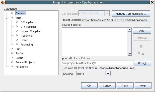Setting Properties and Configurations Setting Project Properties When the project is created, it has two configurations, Debug and Release.