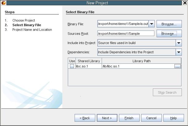 Creating a Project From a Binary File Creating a Project from a Binary File With New Project Wizard 1. 2. 3. 4. Choose File > New Project. Select the C/C++/Fortran category.