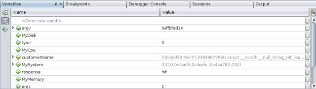 Debugging an Executable File 7. Look at the Call Stack window and note that there is only one frame in the stack. 8.