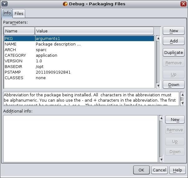 Packaging an Application 6. For all package types, add files to the package using the buttons on the Files tab.