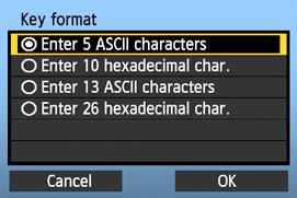 8Under Key Format, select [Enter 5 ASCII