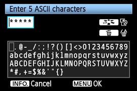 9Under Enter 5 ASCII characters, enter the