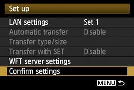 13Under WFT settings, select [Set up]. 14Under Set up, select [Confirm settings].