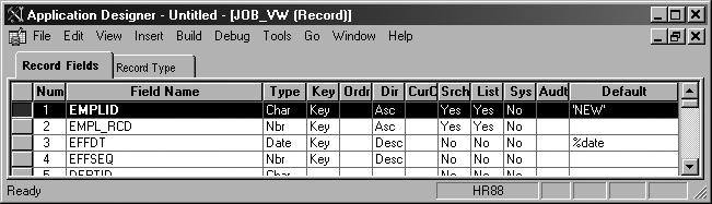 CHAPTER 5 KEYS AND INDEXING 107 The developer can add columns to the index by selecting from the Record Fields list on the right-hand side of the Change Records Indexes dialog, as shown in Figure
