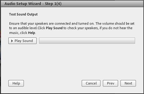 Audio Setup Wizard Click play sound adjust