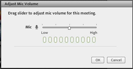 Adjust Microphone Volume Click the microphone dropdown menu and select Adjust Microphone Volume.