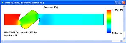 4 Click OK to display the preview plot of the static pressure distribution.