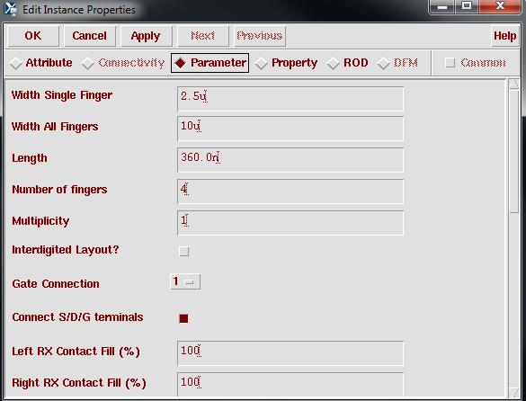 Select the "Connect S/D/G terminals" *for pmos make sure to select "Add NW contact" Complete the layout similarly, and route the wire