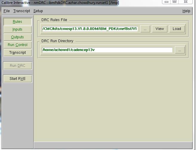 Step 3 : Calibre DRC To do a DRC, Layout -> IBM_PDK -> Checking -> Calibre -> DRC Select "Default Runset" from the pop-up.