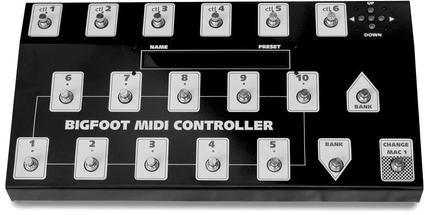 Frontpanel features F5 F6 F4 F2 F1 F2 F3 F1) PRESETS: When turned on, the BIG FOOT automatically starts up on program number 1.