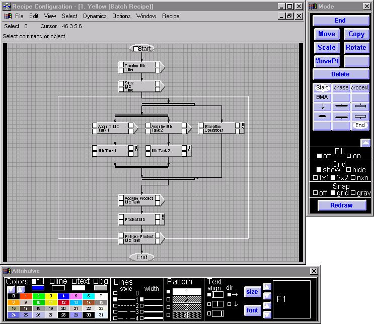 TC02700A Figure 5. Recipe Configuration Tool Recipe Procedure Formula The recipe procedure is configured graphically through a specialized editor.