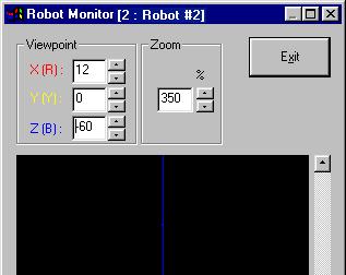 When this button is clicked on, the operation of the currently connected robot can be confirmed with graphics.