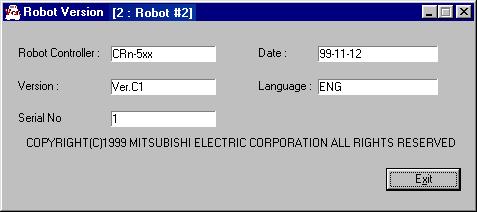 6. Monitoring tool 6.4.2.3. Robot version The robot controller version can be confirmed. Fig.