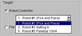 When unable to communicate with the robot controller specified on the communication server (power not on, not connected correctly, etc.) Fig.