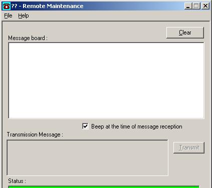 Starting of Remote maintenance Click on the "Remote maintenance" button on the main screen. The remote maintenance tool will start, and the following type of dialog will appear. Fig.