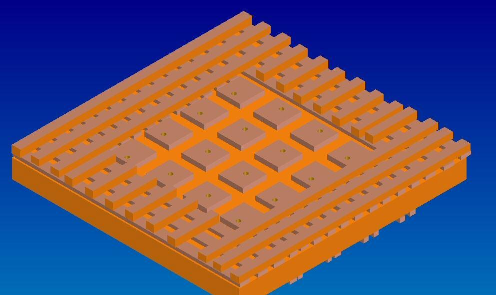 The combined Pixel-Strip-Readout 3-layer PCB (base material: Kapton) thickness: 100 µm 32 x