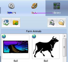 Page 11 of 36 You can add clip art to your page. Click the Library button on the toolbar.
