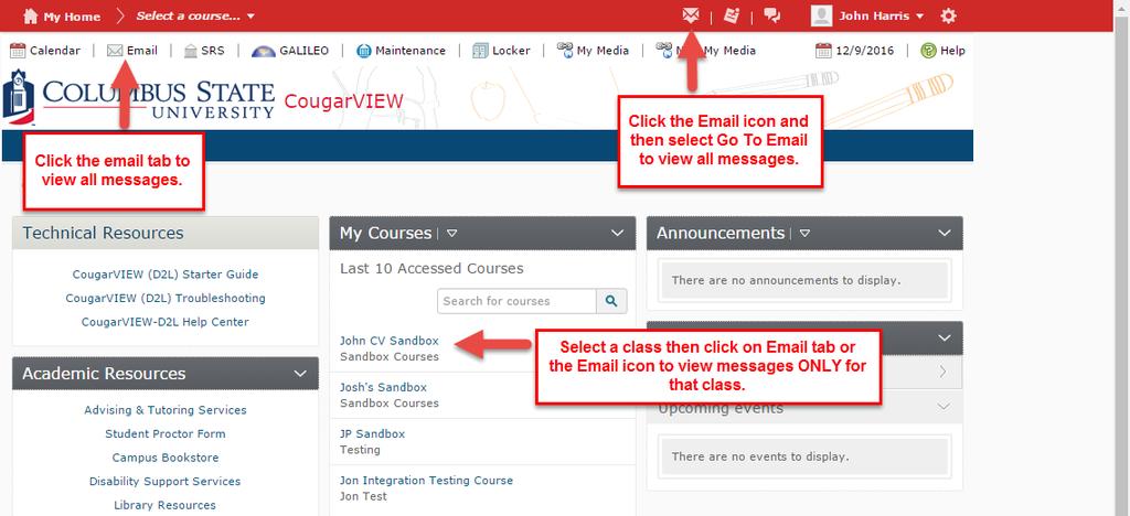 CougarVIEW Email Guide Accessing Email 1.