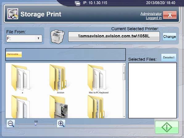 Storage Printing Storage Printing allows a user to print a document from a USB flash device or the public folder embedded in the product to a designated printer in network.