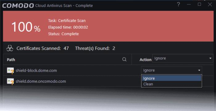 Click 'Apply Actions' to implement your choices. Configure Antivirus Exclusions The exclusion section allows you to create a list of files and folders that should be skipped during antivirus scans.