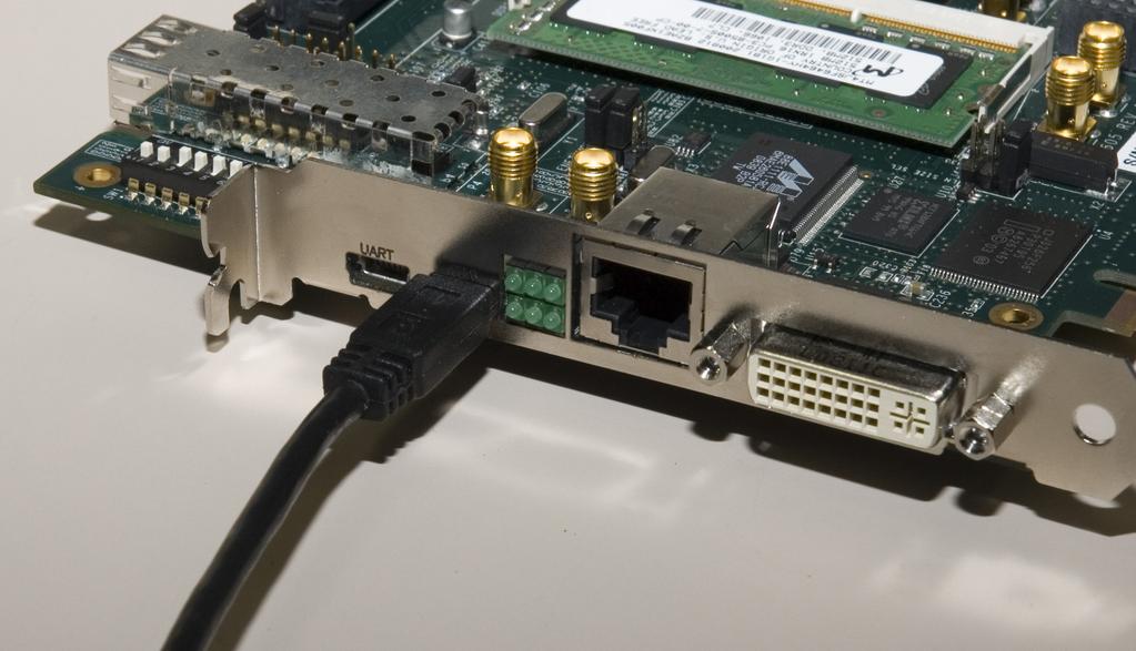 Program Platform Flash with PCIe Design Power on the ML605 Connect a USB Type-A to