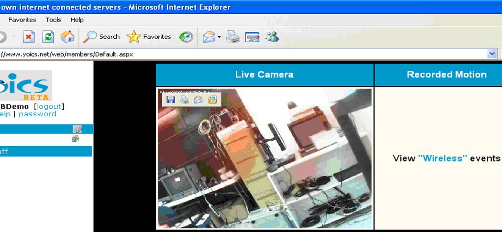 Computer & Click on the image to view live streaming video from the camera NOTE: