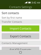 Import Contacts Your phone offers a couple of options for importing contacts from installed SD memory cards or external devices via USB.